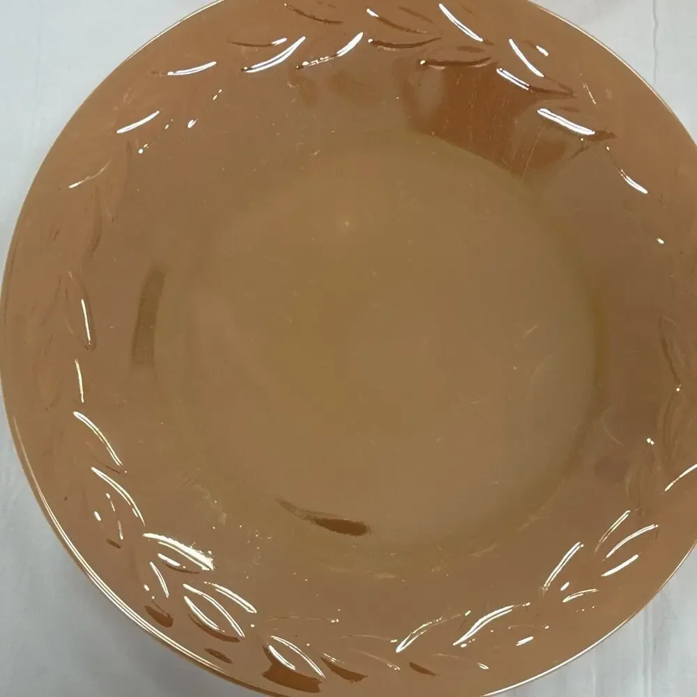 Copied - Pink Pressed Depression Glass Laurel Pattern Round Plate 9 in Glossy
